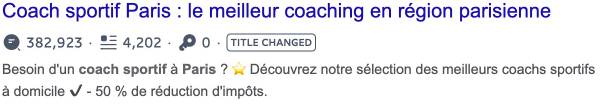 méta-description d'une page d'accueil de coach sportif